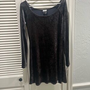 Vintage 90’s DKNY gunmetal Velvet Dress NWT